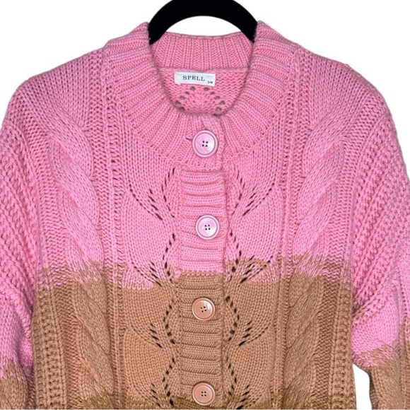 Spell & The Gypsy Collective Midsummers Dream Cable Knit Cardigan S/M - Picture 3 of 14